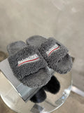Balenciaga Furry Slide Grey
