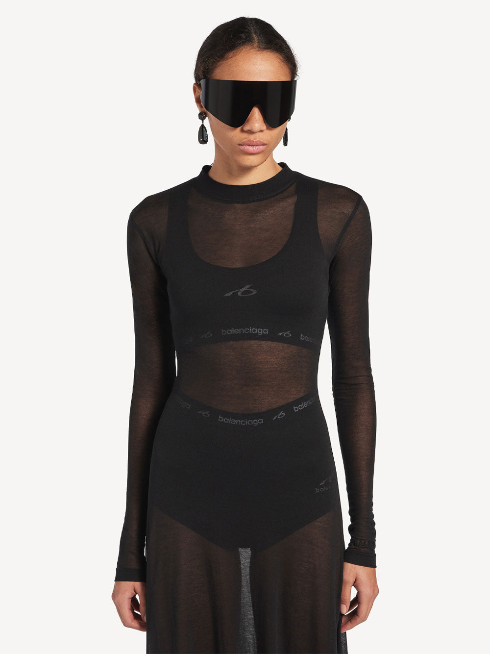 Balenciaga Women Techwear Bra Tank Top In Technical Fabric