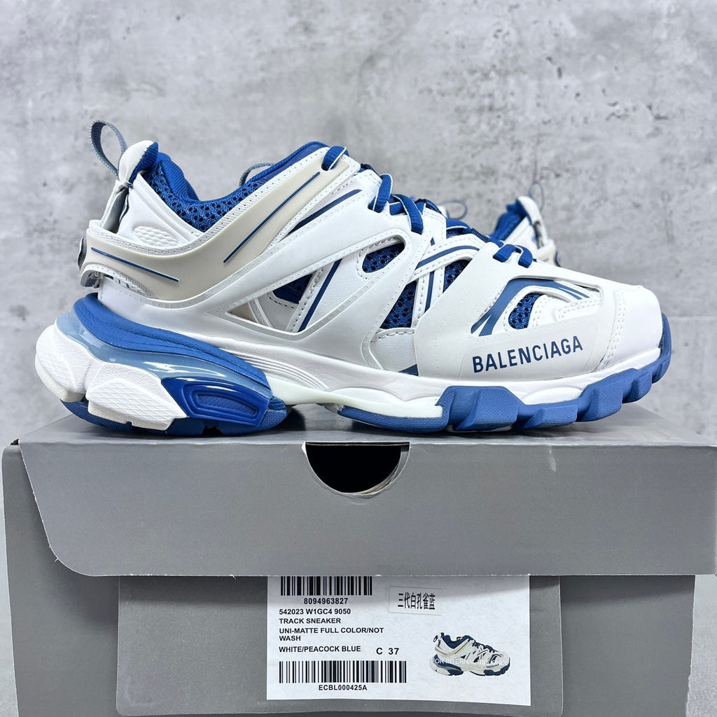 Balenciaga Track 3.0 White/Peacock Blue