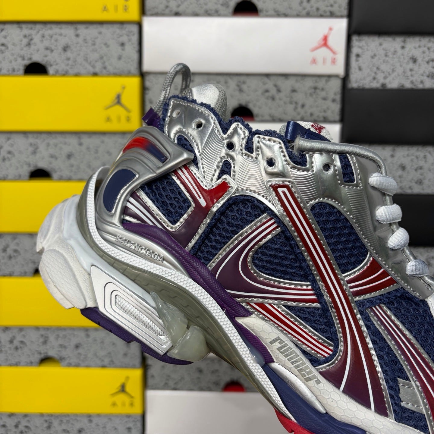 Balenciaga Runner 7.5 Grey Blue Cherry