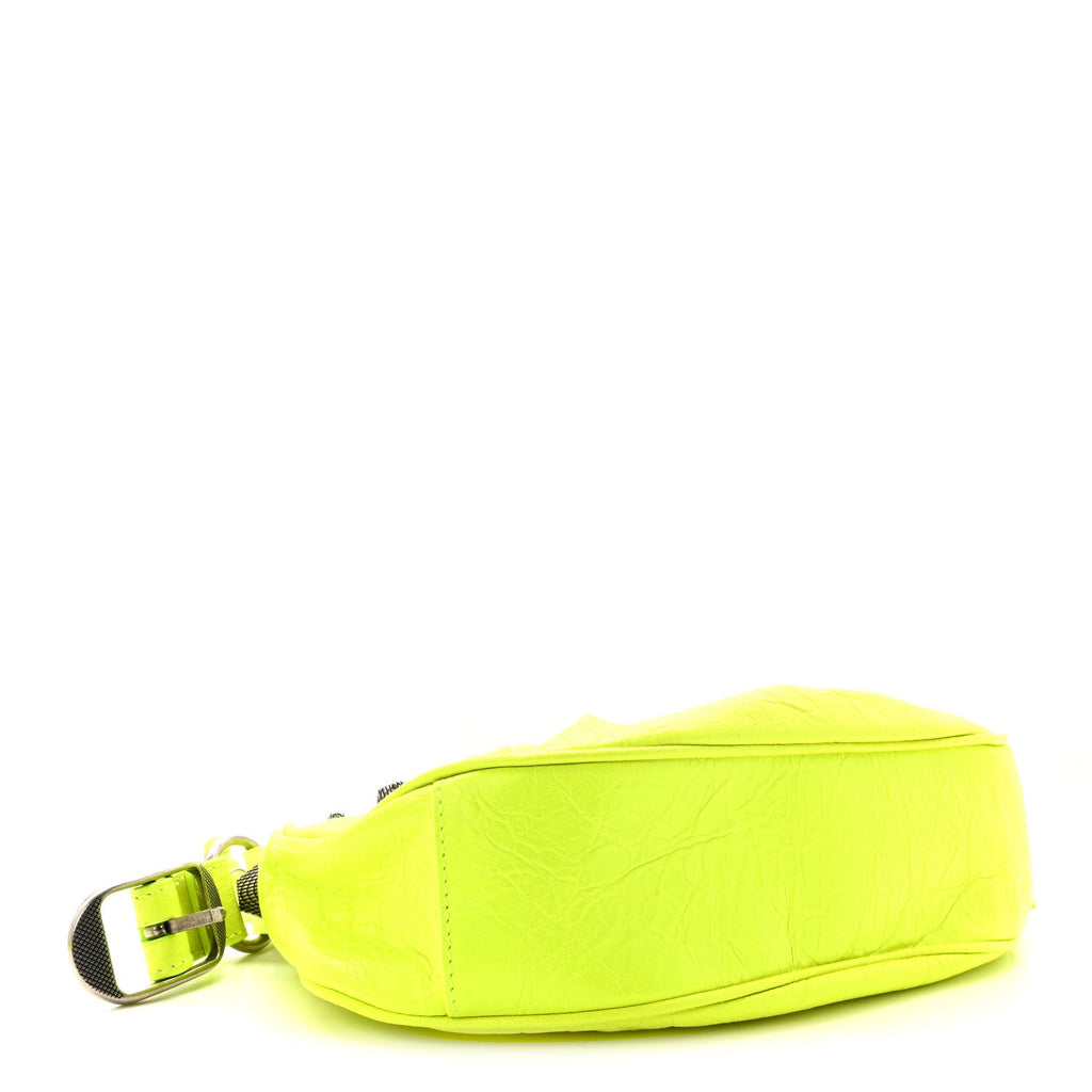 Agneau Arena Le Cagole Shoulder Bag XS Fluo Yellow