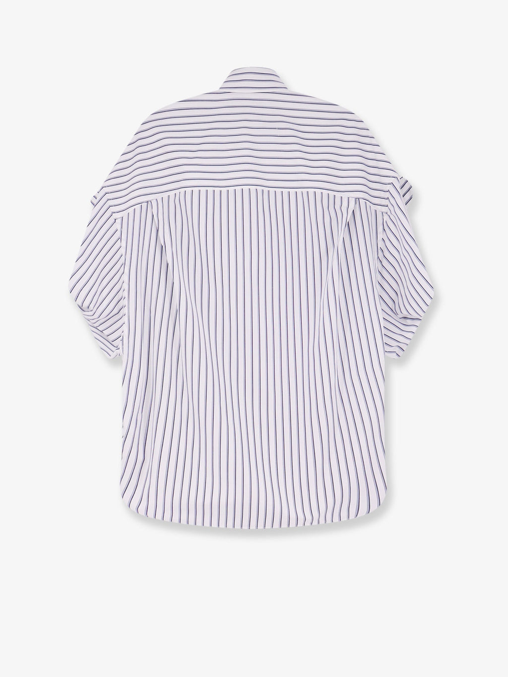 Balenciaga Tucked Sleeve Striped Cotton women Shirt White