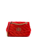 BB Chain Round Shoulder Bag Quilted Velvet Small
