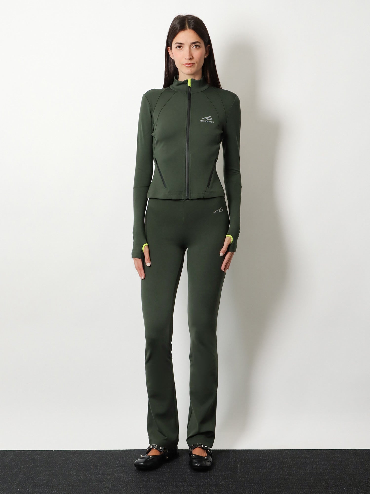 Balenciaga Women Techwear Flared Technical Fabric Leggings