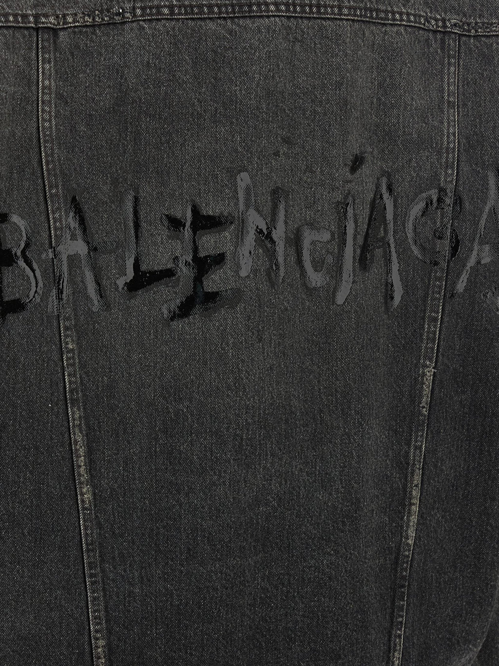 Balenciaga Women's Denim Jacket With Used Effect