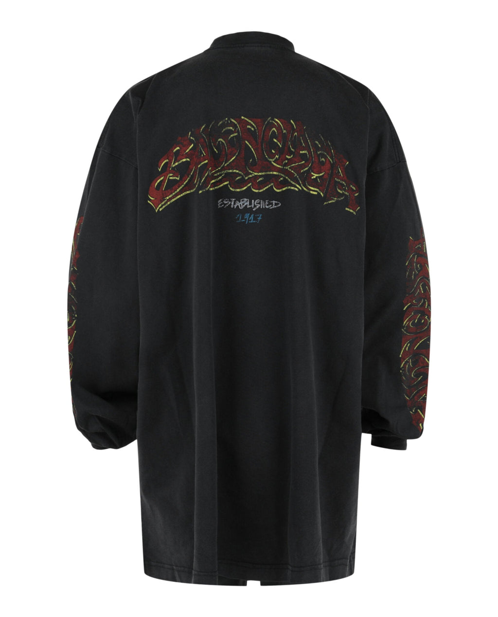 Balenciaga Mens Graphic Long Sleeve T-Shirt