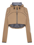 Balenciaga Women Techwear Cropped Jacket In Camel