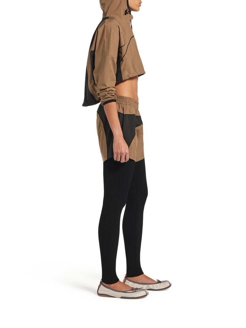 Balenciaga Women Techwear Cropped Jacket In Camel