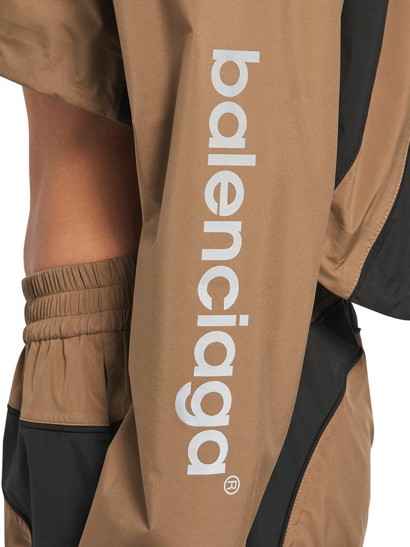 Balenciaga Women Techwear Cropped Jacket In Camel