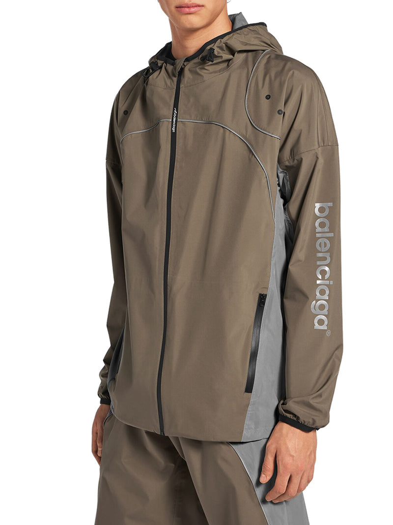 Balenciaga Men Men`S Techwear Zip-Up Jacket In Grey