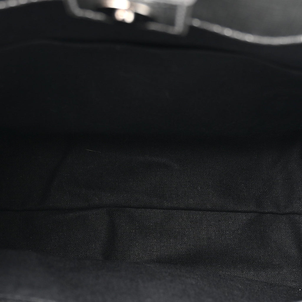Metallic Squared Calfskin Logo North South Shopper Tote XXS Silver