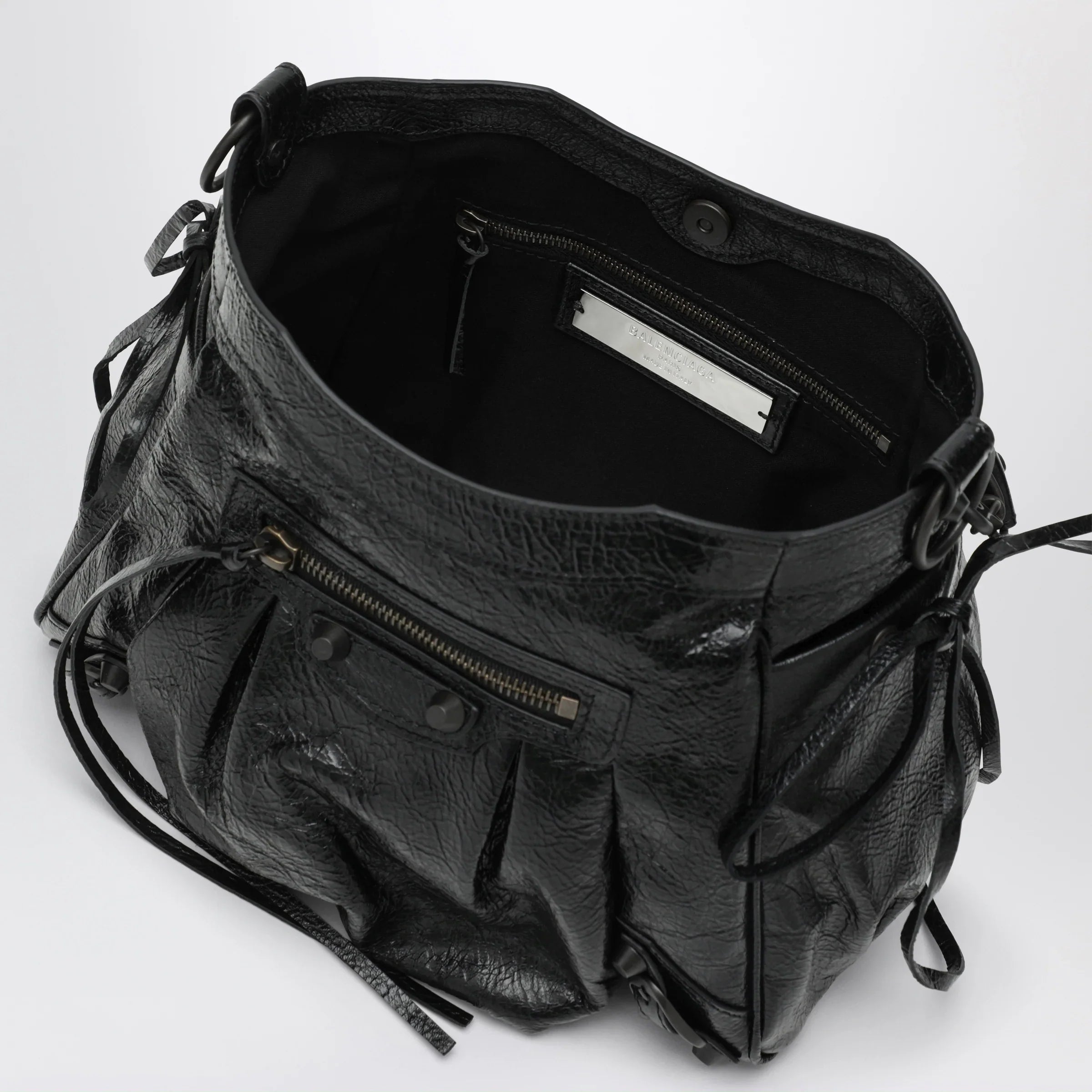 Balenciaga - Small Le City bucket bag in lambskin black