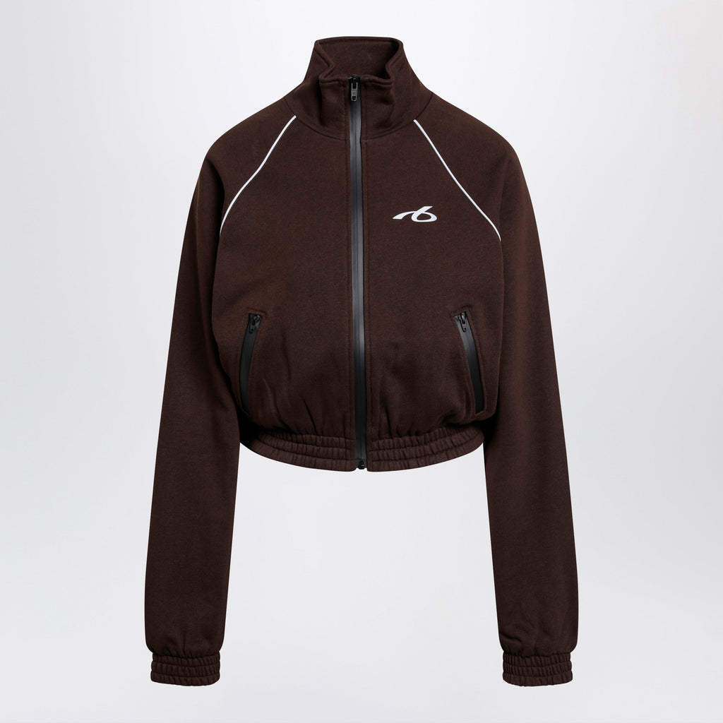 Balenciaga Techwear Zip-Up Jacket In Mocha Dry Fleece Women