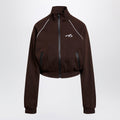 Balenciaga Techwear Zip-Up Jacket In Mocha Dry Fleece Women