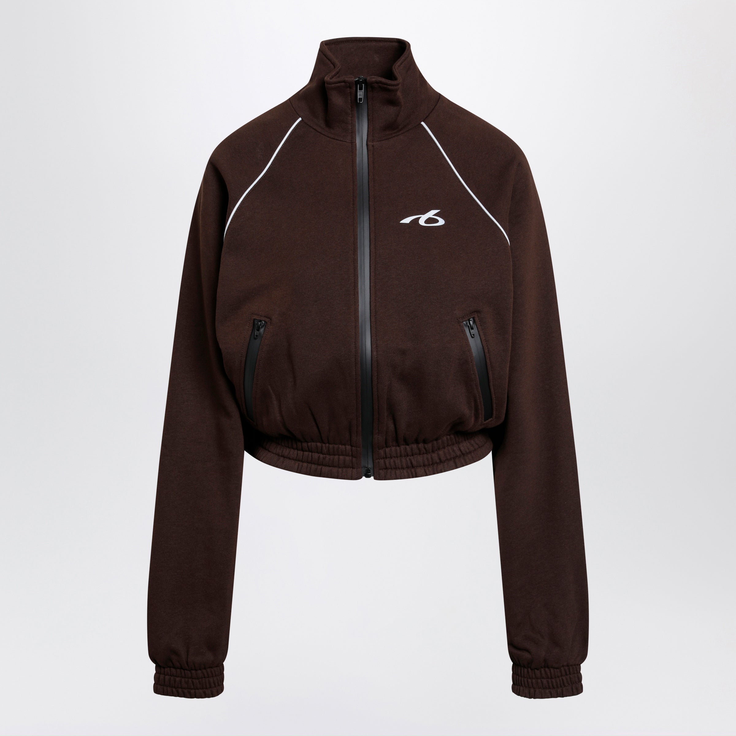 Balenciaga Techwear Zip-Up Jacket In Mocha Dry Fleece Women