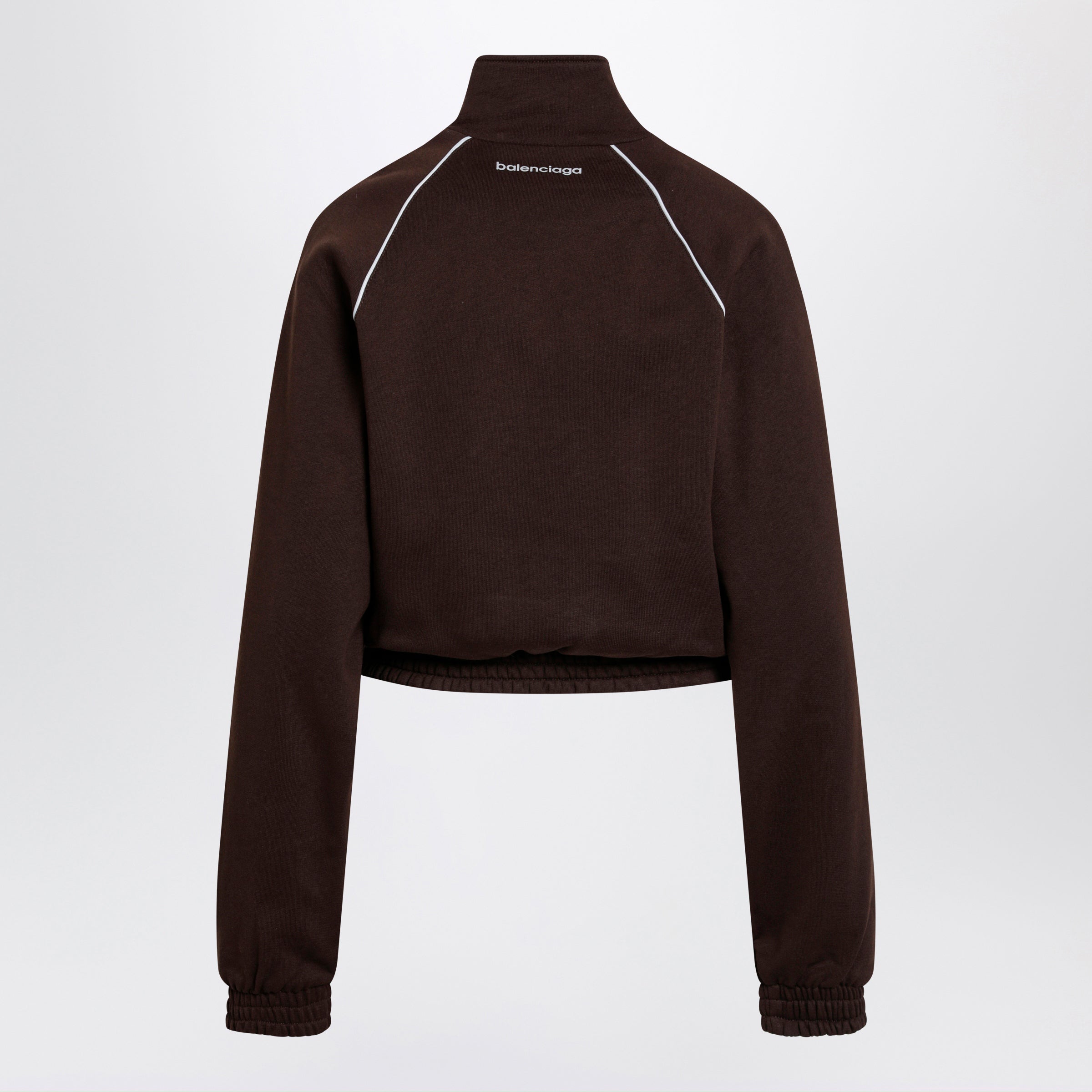 Balenciaga Techwear Zip-Up Jacket In Mocha Dry Fleece Women