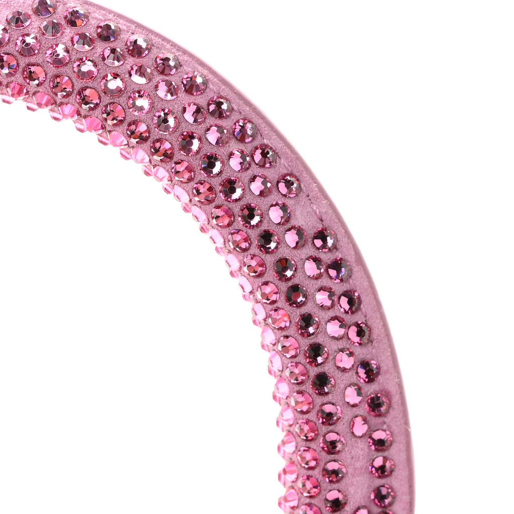 Strass Suede Hourglass Top Handle Bag XS Pink
