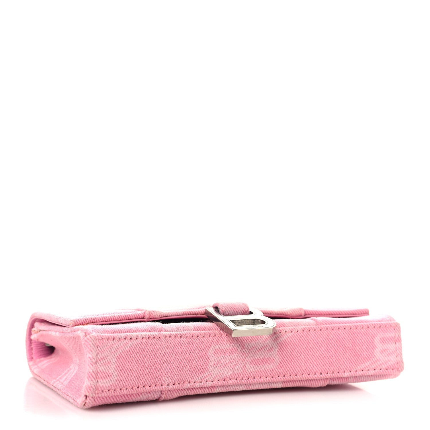 Denim XS Hourglass Wallet On Chain Pink